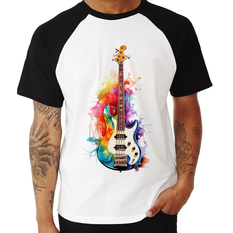 Camiseta Raglan Contra Baixo Watercolor
