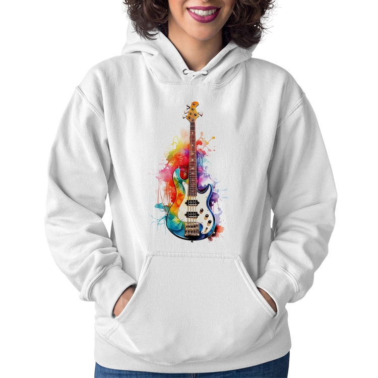 Moletom Feminino Contra Baixo Watercolor - Branco