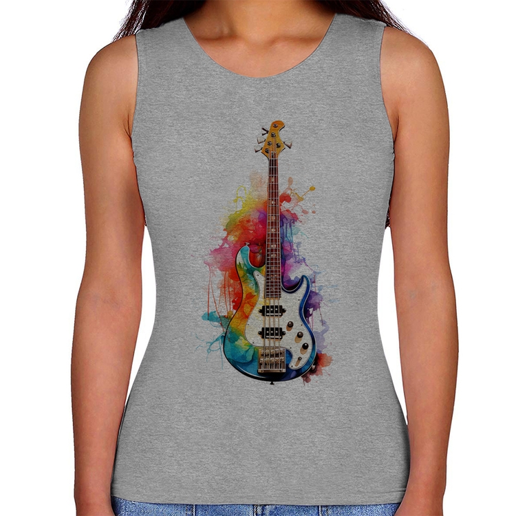 Regata Feminina Contra Baixo Watercolor - Cinza