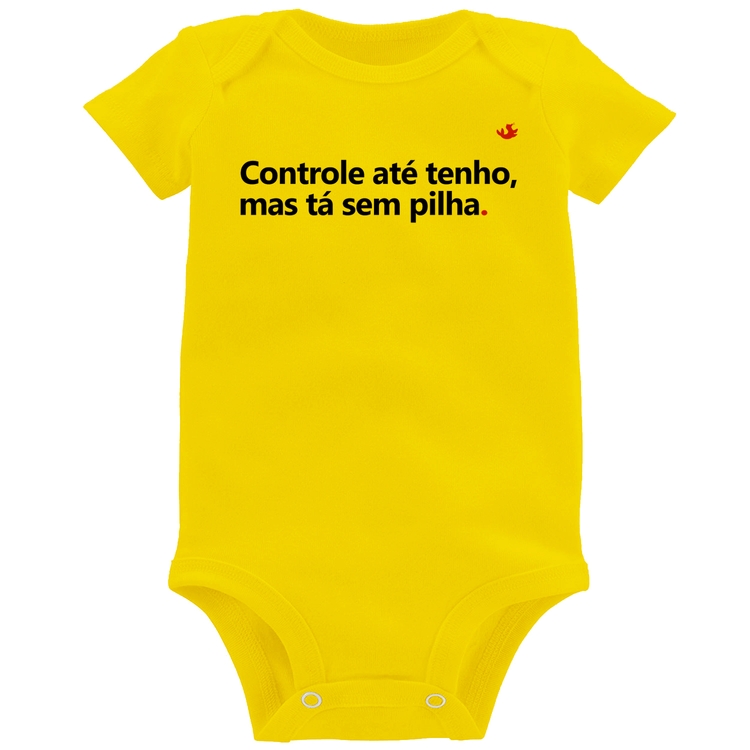 Body Bebê Controle até tenho, mas tá sem pilha - Amarelo