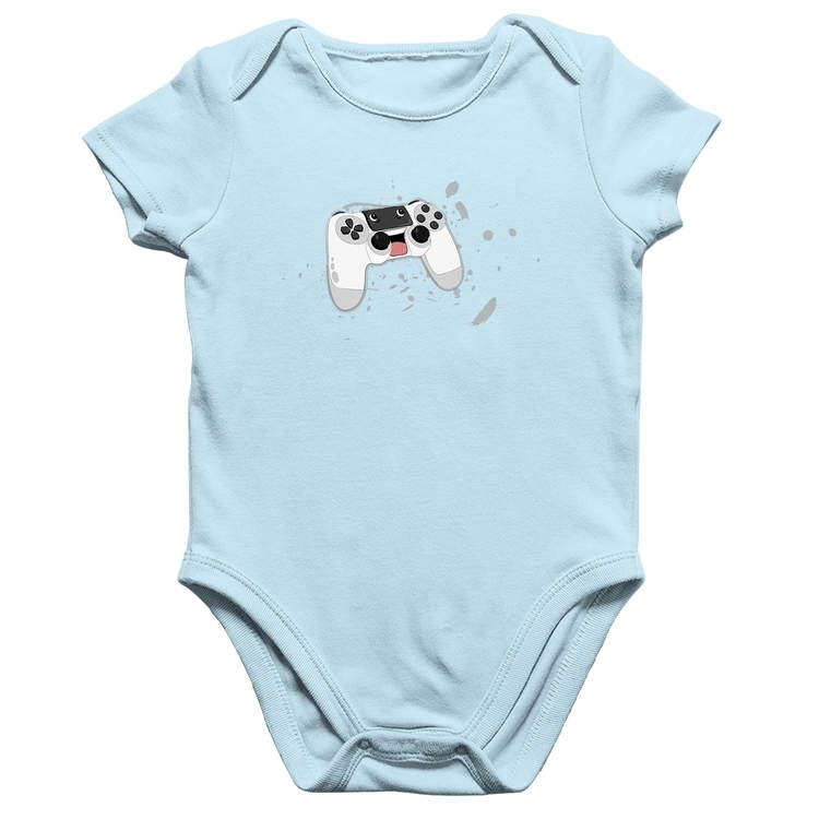 Body Bebê Algodão Controle Carinha - Azul Bebê