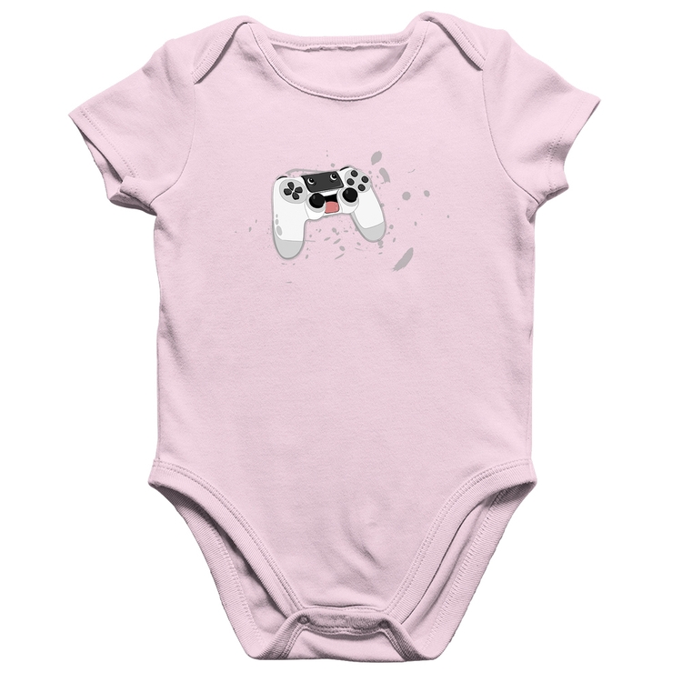 Body Bebê Algodão Controle Carinha - Rosa Bebê