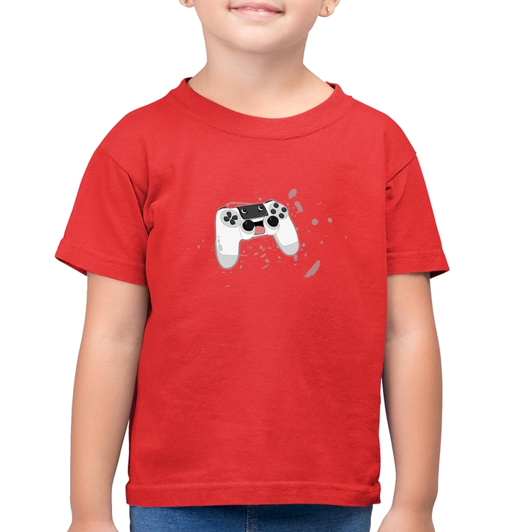 Camiseta Algodão Infantil Controle Carinha - Vermelha