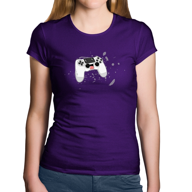 Baby Look Algodão Controle Carinha - Roxa