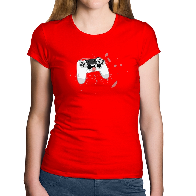 Baby Look Algodão Controle Carinha - Vermelha