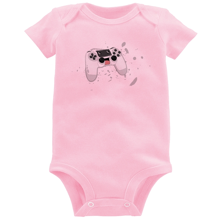 Body Bebê Controle Carinha - Rosa Bebê