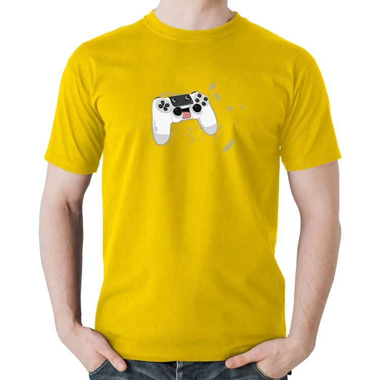 Camiseta Algodão Controle Carinha - Amarela