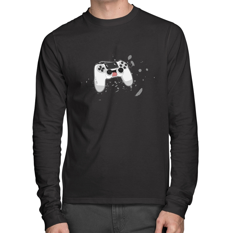 Camiseta Algodão Controle Carinha Manga Longa