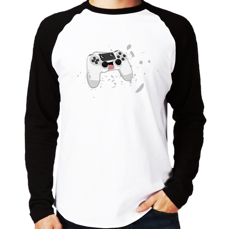 Camiseta Raglan Controle Carinha Manga Longa