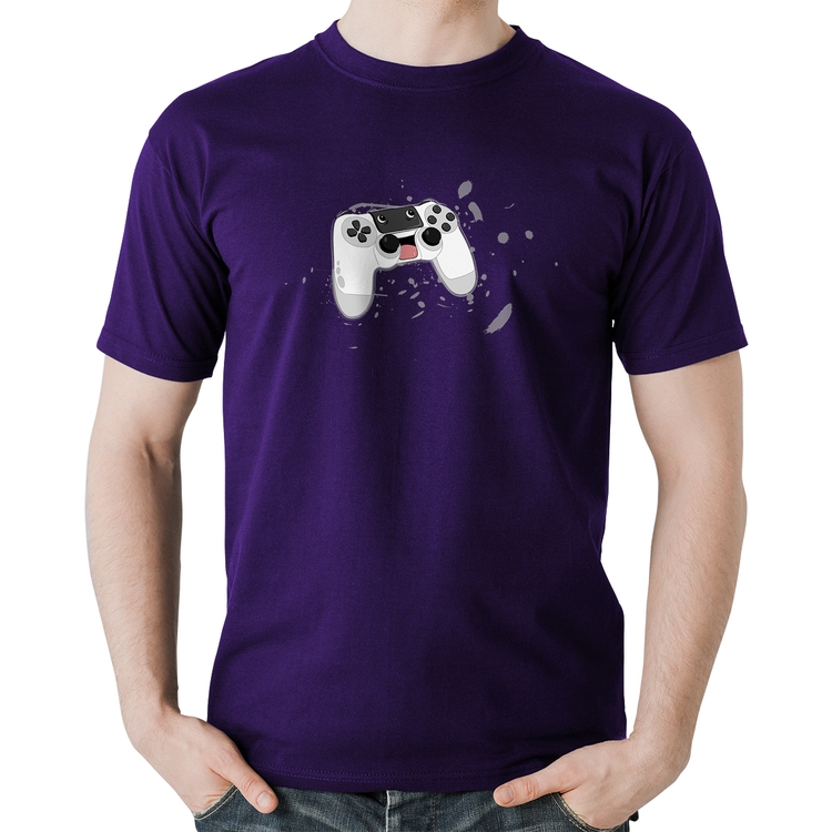 Camiseta Algodão Controle Carinha - Roxa