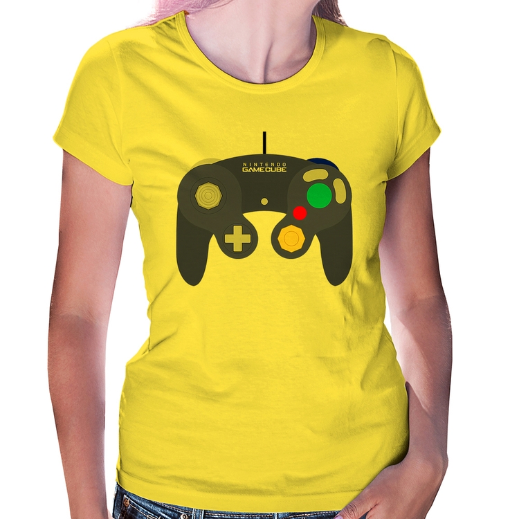 Baby Look Controle Retrô Vídeo Game Gamepad - Amarela