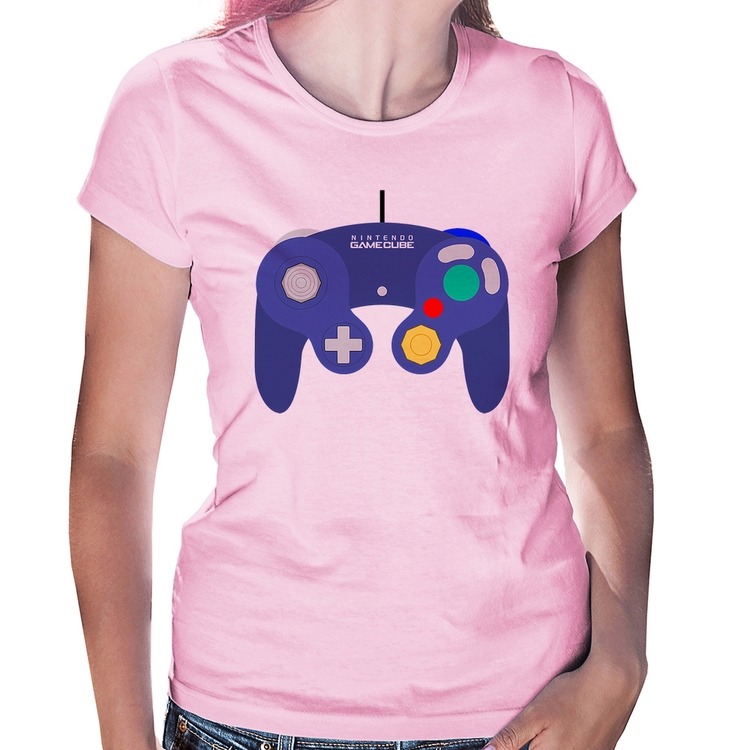 Baby Look Controle Retrô Vídeo Game Gamepad - Rosa Bebê