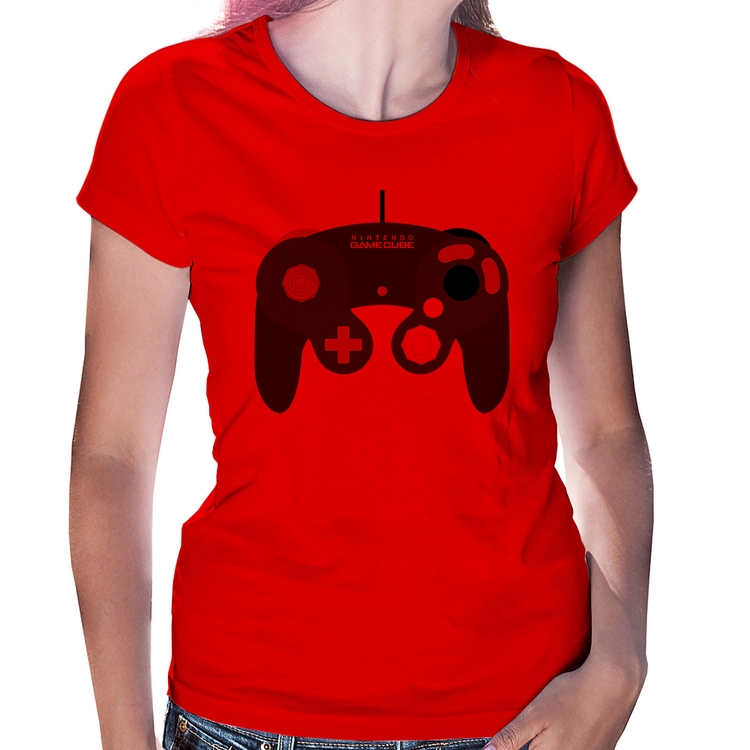 Baby Look Controle Retrô Vídeo Game Gamepad - Vermelha