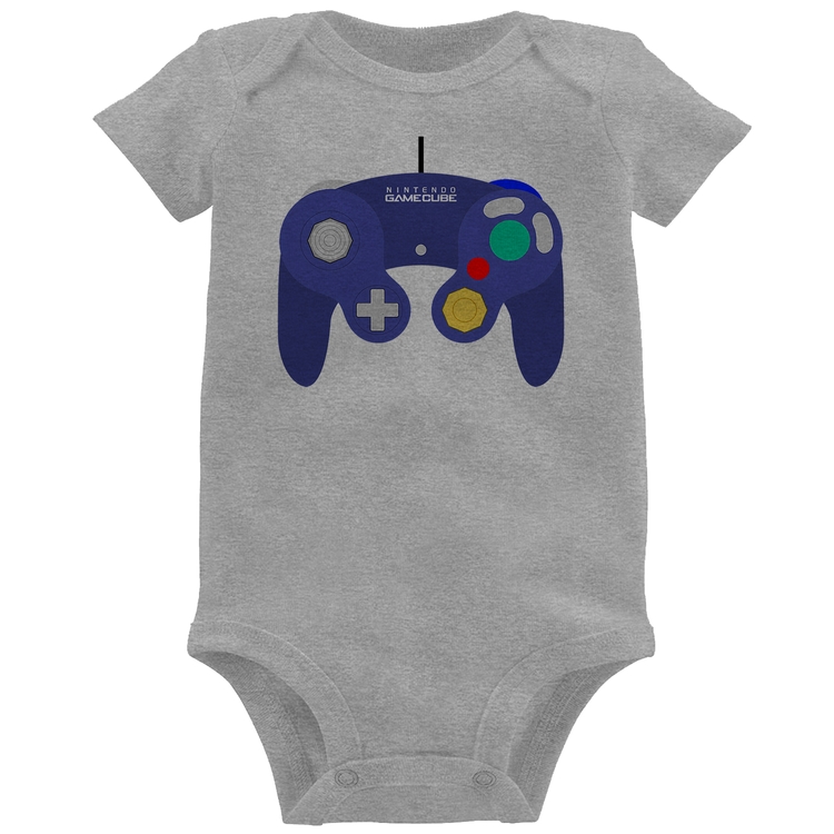 Body Bebê Controle Retrô Vídeo Game Gamepad - Cinza