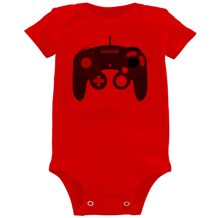 Body Bebê Controle Retrô Vídeo Game Gamepad - Vermelho