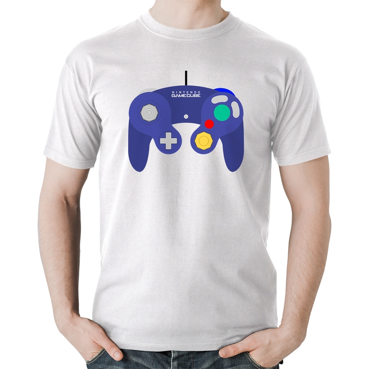 Camiseta Algodão Controle Retrô Vídeo Game Gamepad - Branca