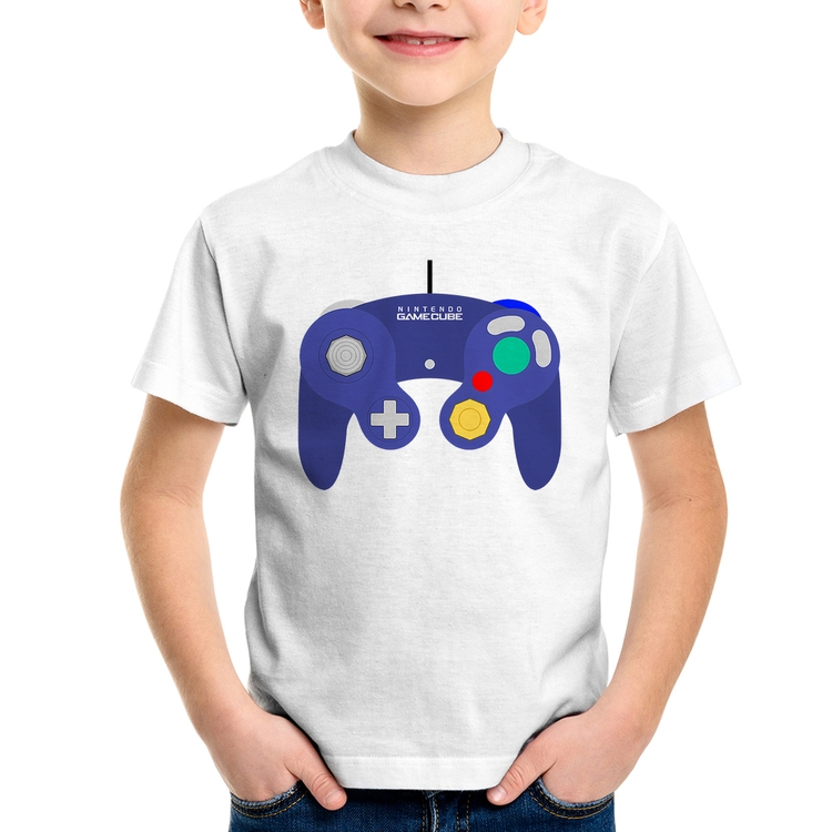 Camiseta Infantil Controle Retrô Vídeo Game Gamepad