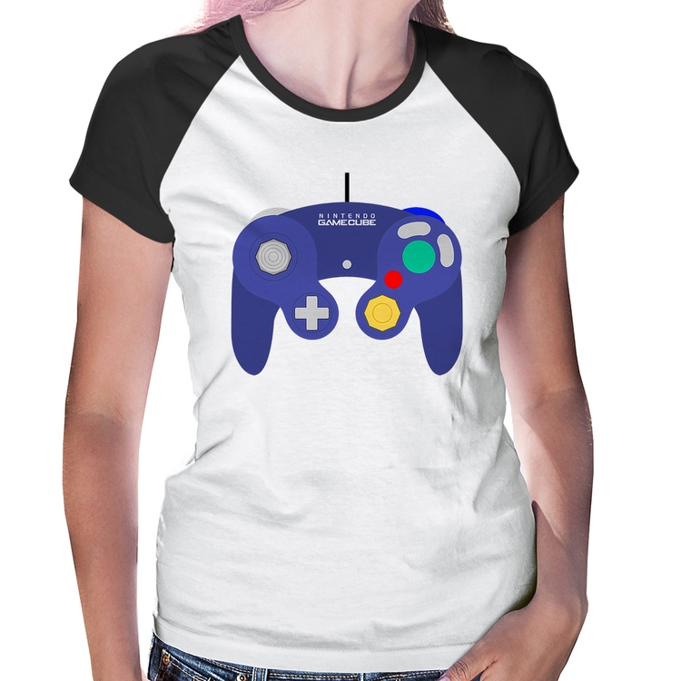 Baby Look Raglan Controle Retrô Vídeo Game Gamepad