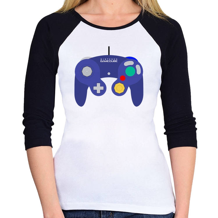 Baby Look Raglan Controle Retrô Vídeo Game Gamepad Manga 3/4