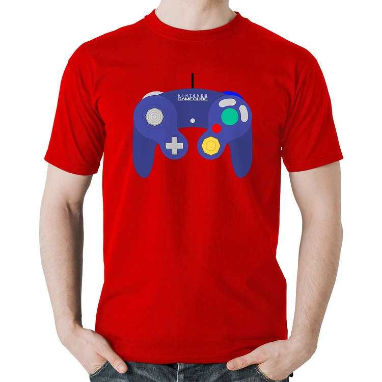 Camiseta Algodão Controle Retrô Vídeo Game Gamepad - Vermelha