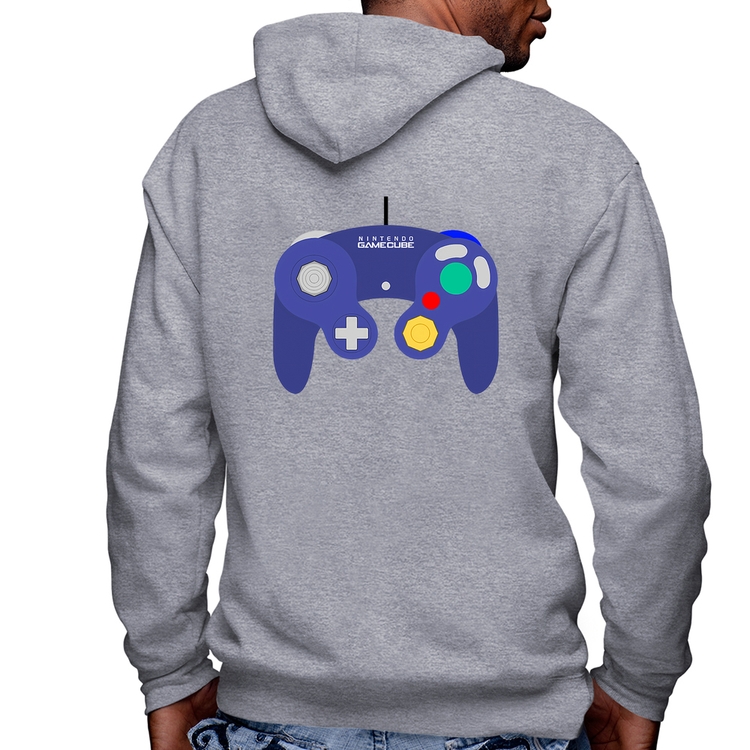 Blusa Moletom Controle Retrô Vídeo Game Gamepad Masculina com Capuz e Zíper - Mescla