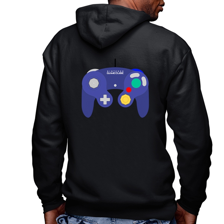 Blusa Moletom Controle Retrô Vídeo Game Gamepad Masculina com Capuz e Zíper