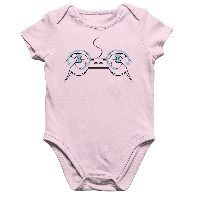 Body Bebê Algodão Controle Seios - Rosa Bebê