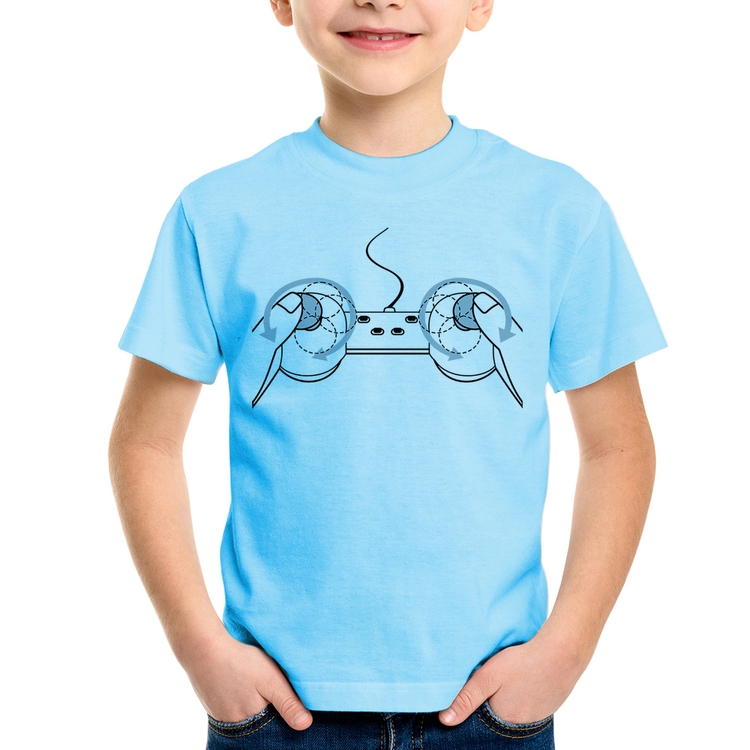 Camiseta Infantil Controle Seios - Azul Bebê