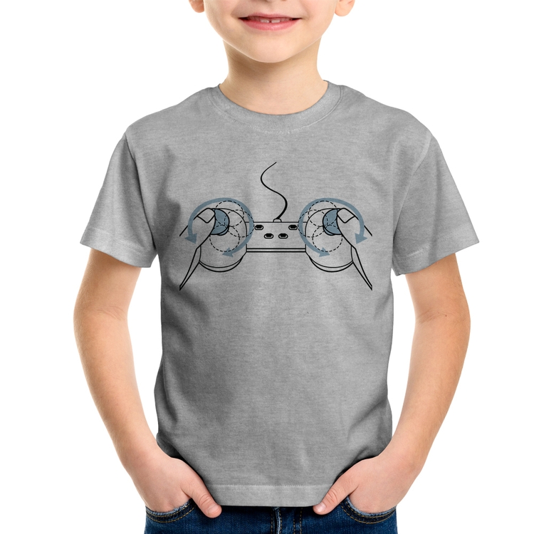 Camiseta Infantil Controle Seios - Cinza