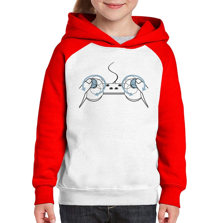 Moletom Infantil Controle Seios - Branco/Vermelho
