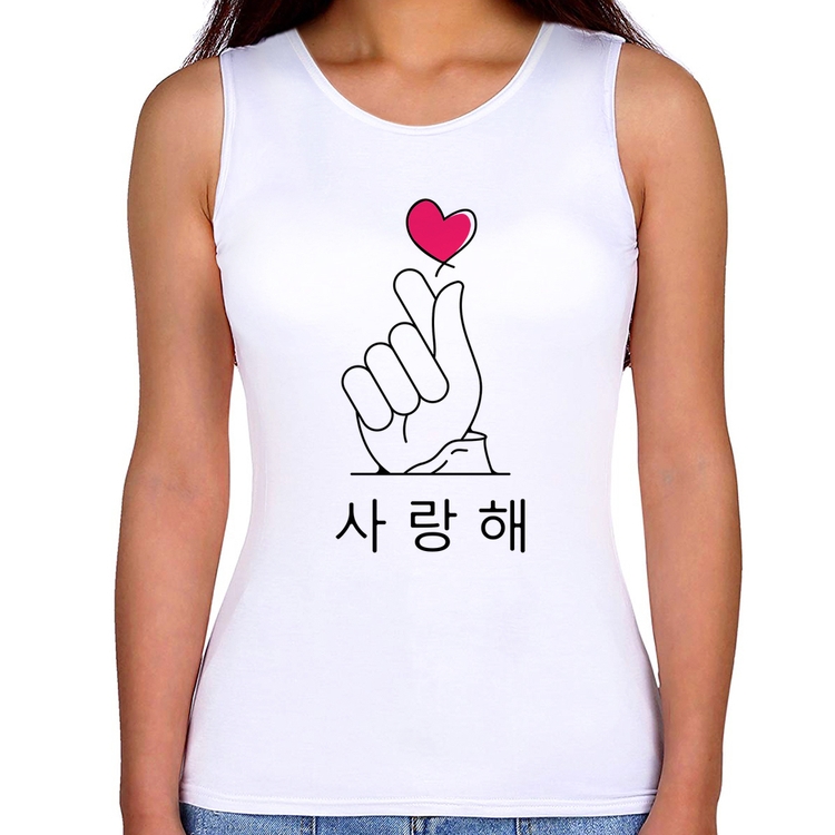 Regata Feminina Coração coreano (te amo)
