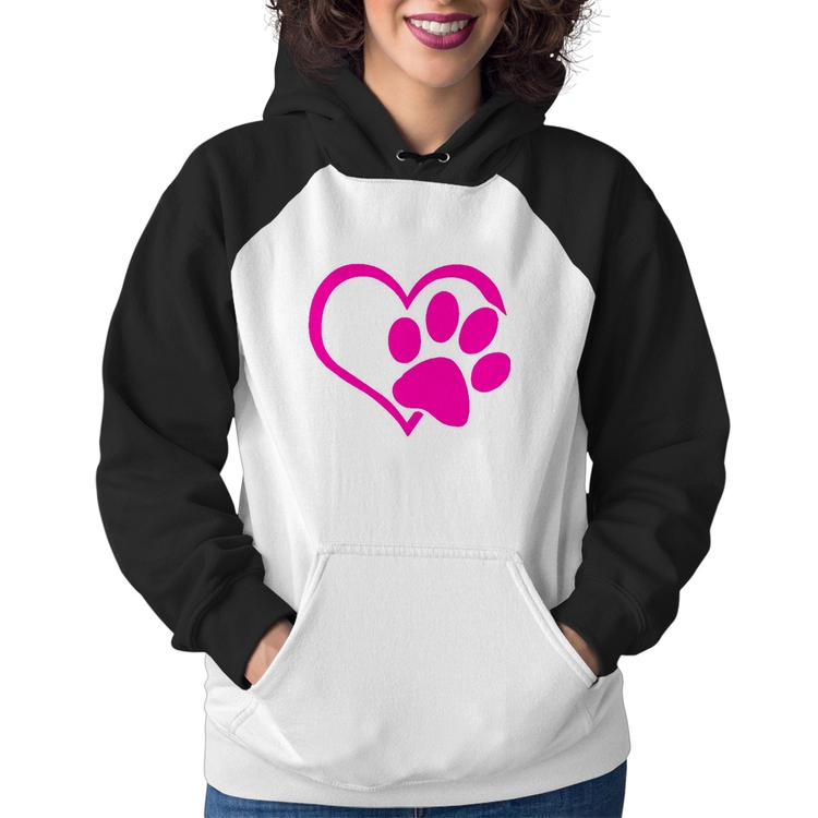 Moletom Feminino Coração Patinha Rosa
