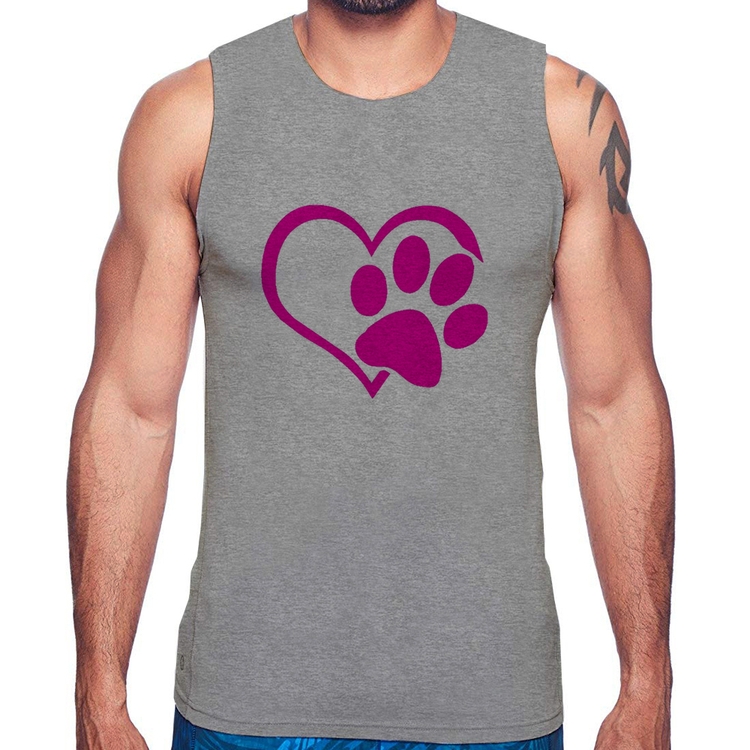 Regata Coração Patinha Rosa - Cinza