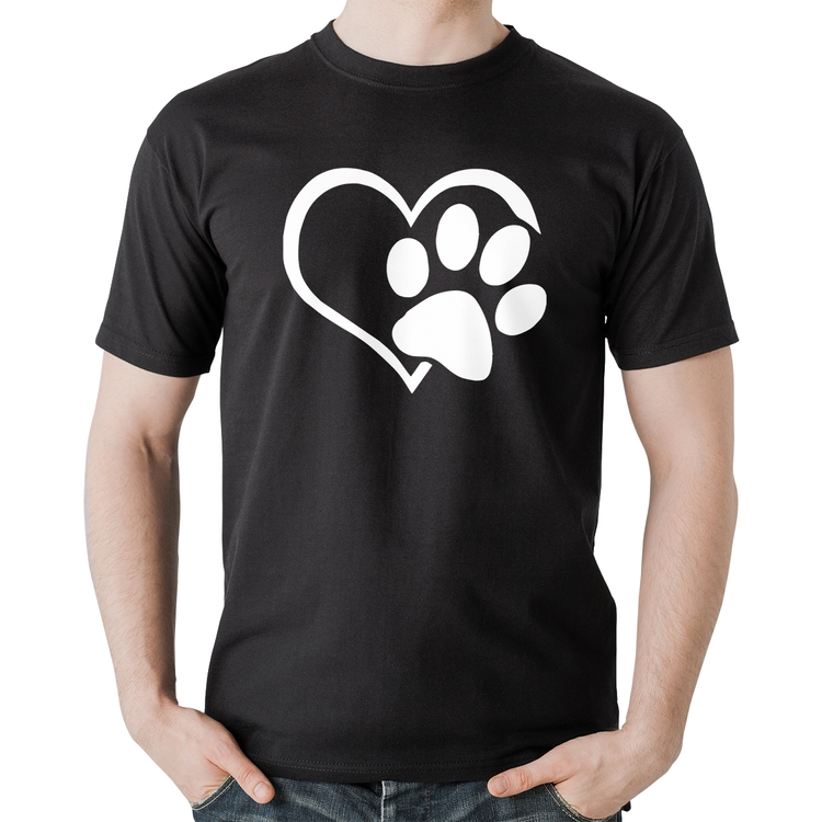 Camiseta Algodão Coração Patinha