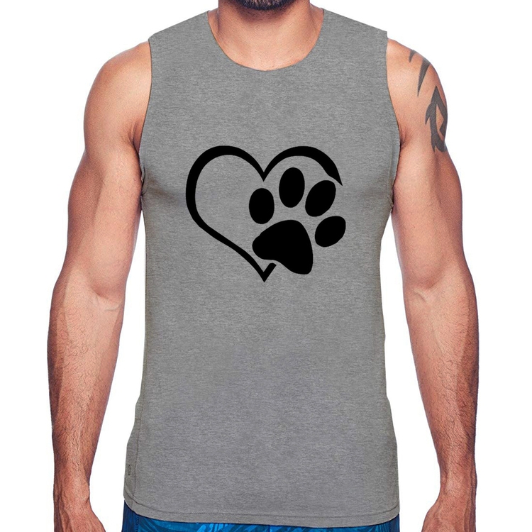 Regata Coração Patinha - Cinza