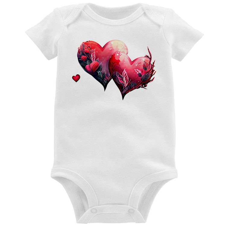 Body Bebê Corações Flores