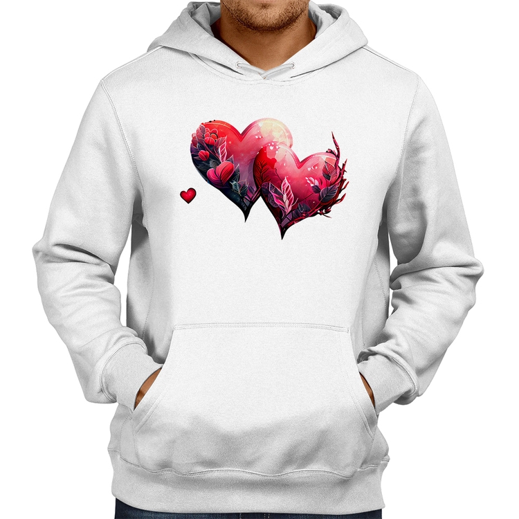 Moletom Corações Flores - Branco