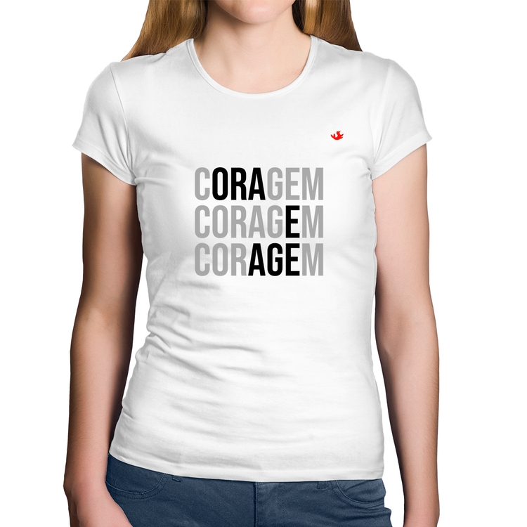 Baby Look Algodão Coragem, Ora e Age - Branca