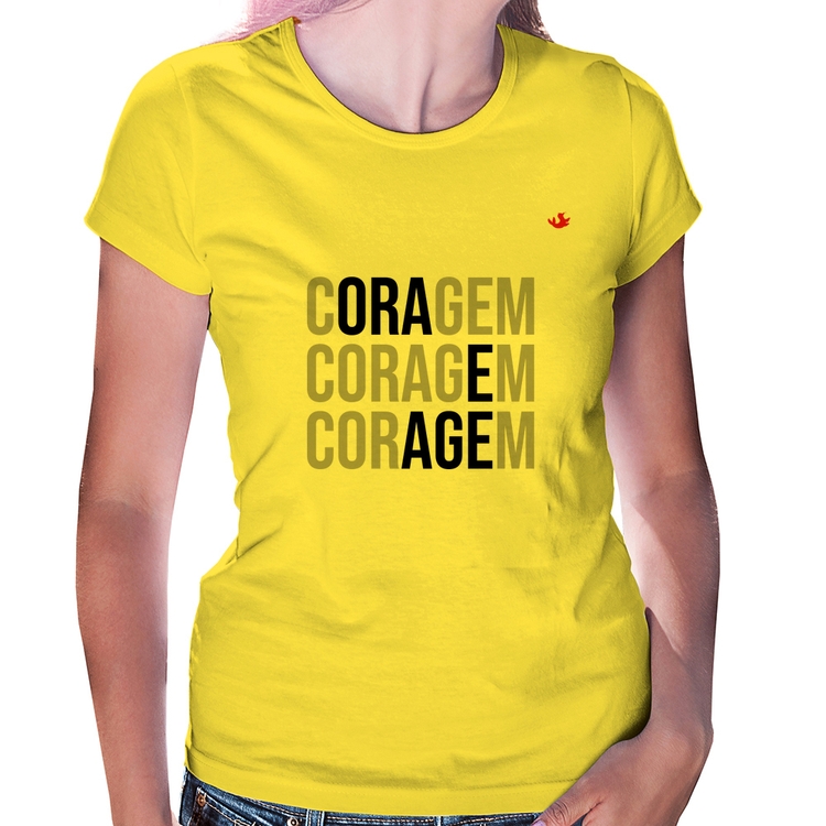 Baby Look Coragem, Ora e Age - Amarela