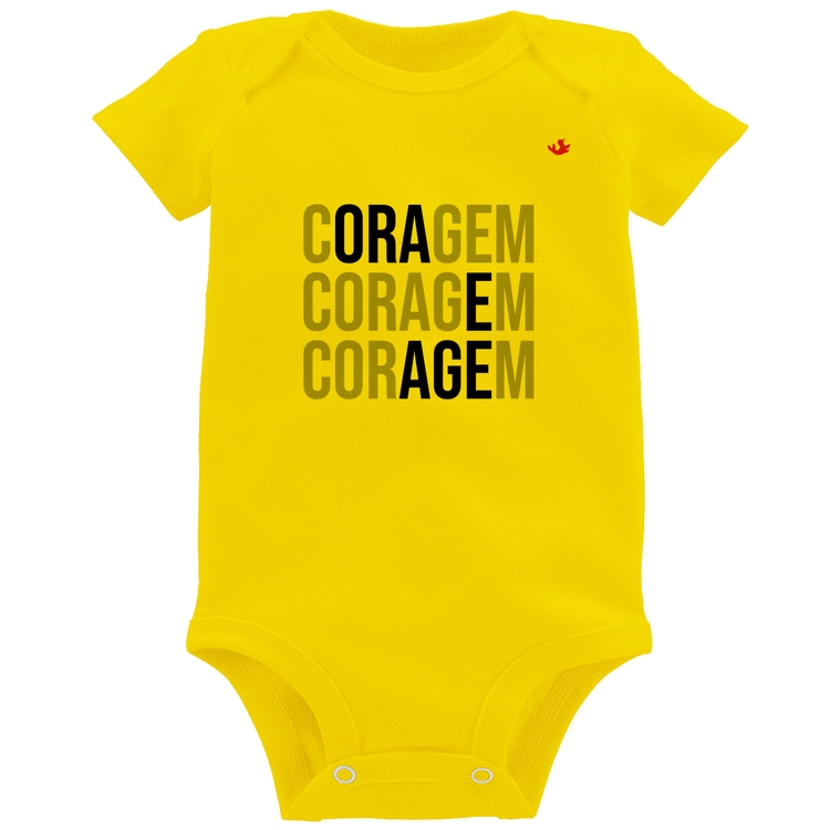 Body Bebê Coragem, Ora e Age - Amarelo