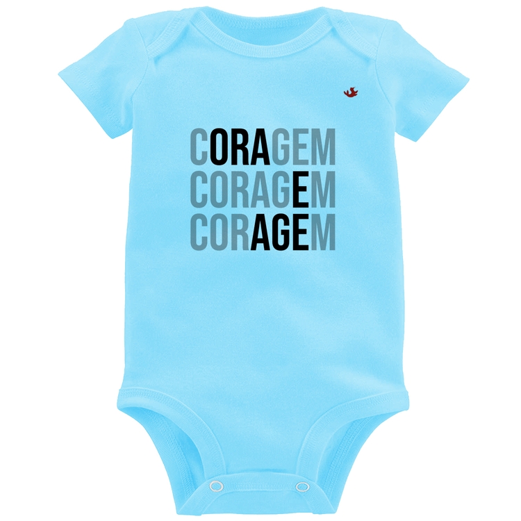 Body Bebê Coragem, Ora e Age - Azul Bebê