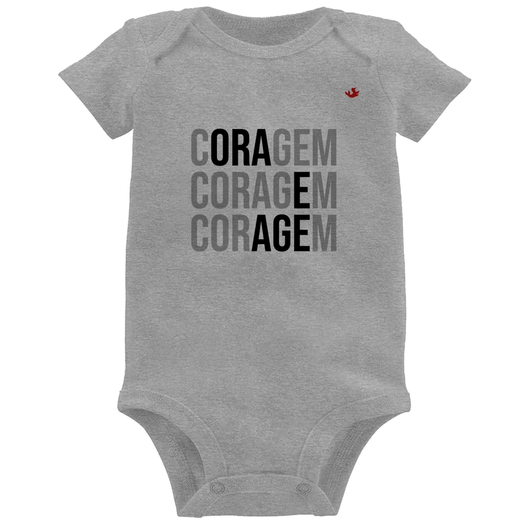 Body Bebê Coragem, Ora e Age - Cinza