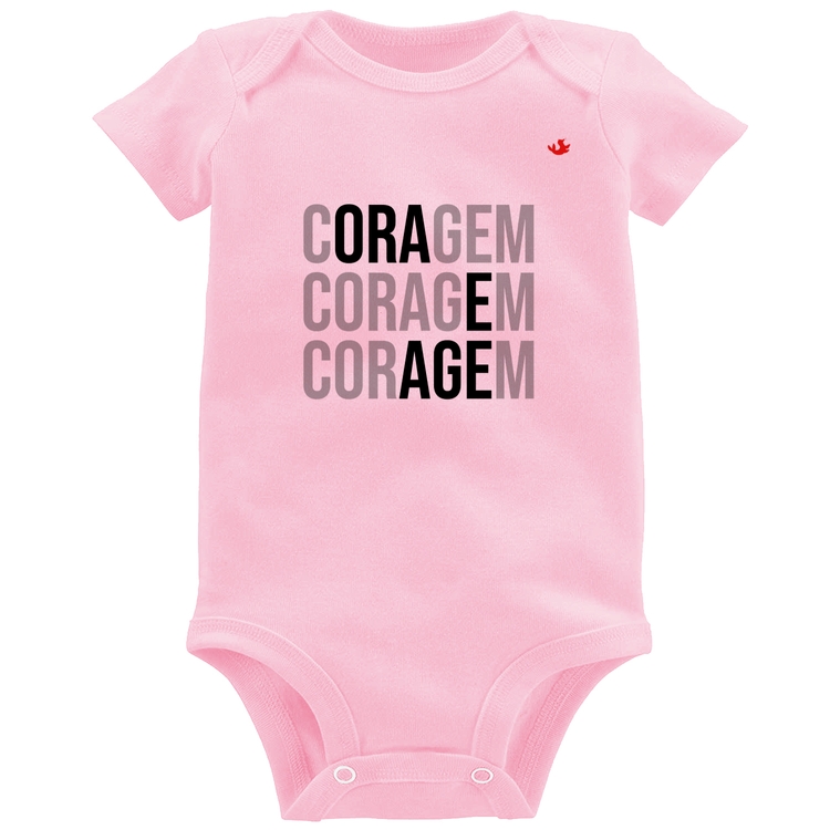 Body Bebê Coragem, Ora e Age - Rosa Bebê