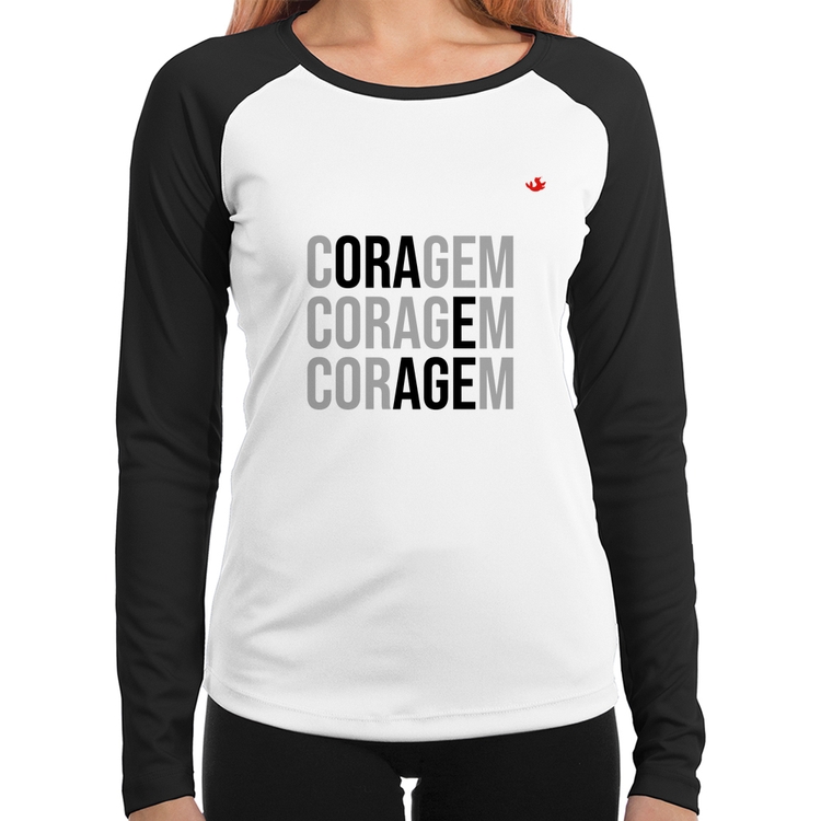Baby Look Raglan Coragem, Ora e Age Manga Longa