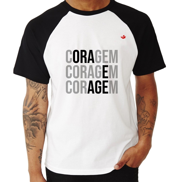 Camiseta Raglan Coragem, Ora e Age