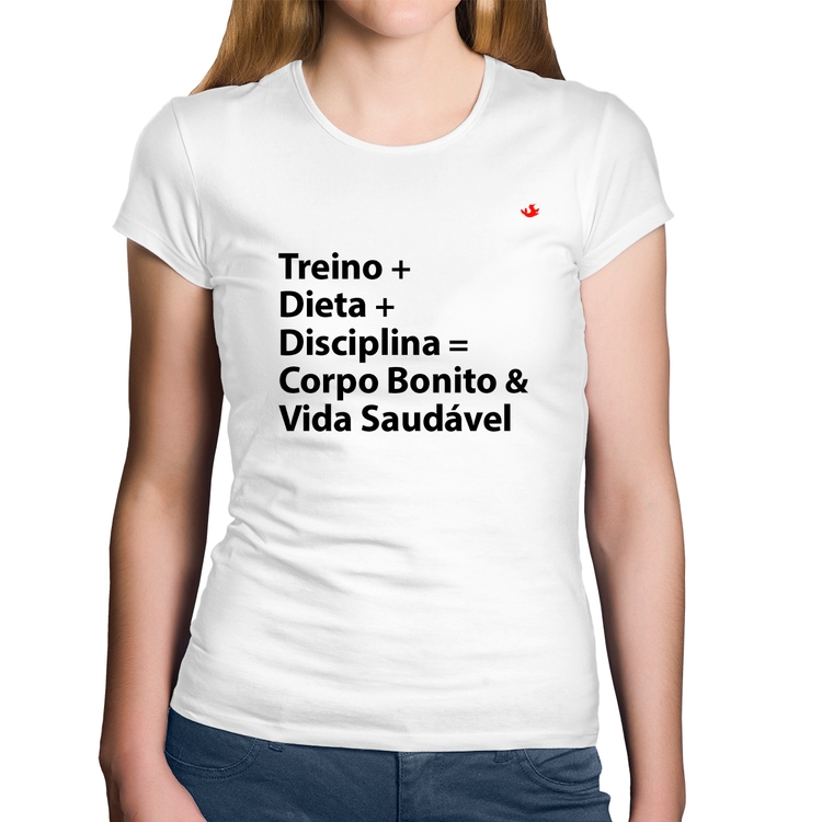 Baby Look Algodão Corpo Bonito e Vida Saudável - Branca