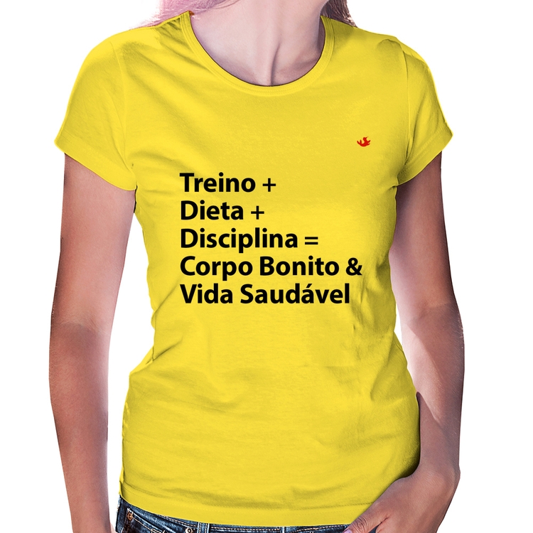 Baby Look Corpo Bonito e Vida Saudável - Amarela