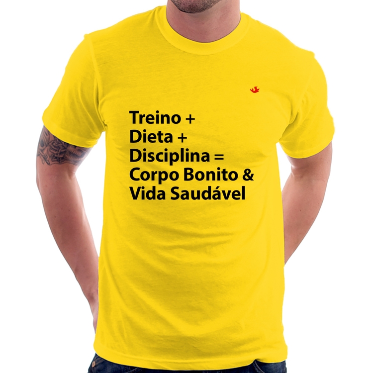 Camiseta Corpo Bonito e Vida Saudável - Amarela