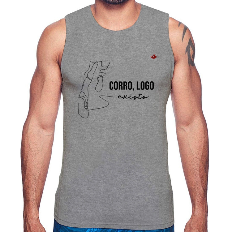 Regata Corro, logo existo - Cinza