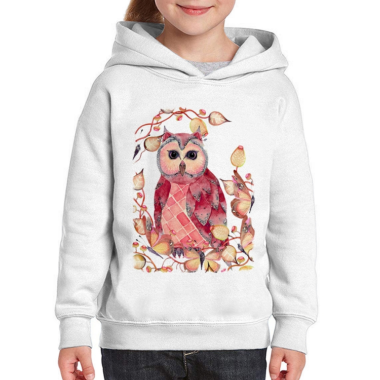 Moletom Infantil Coruja e Folhas